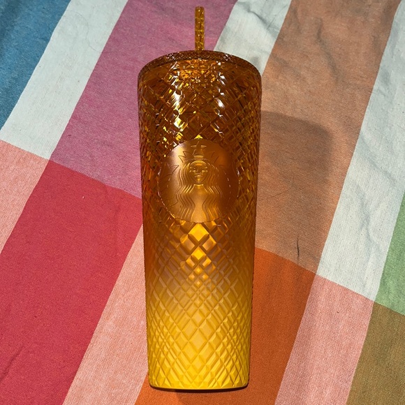Starbucks Other - Starbucks 2022 Summer Cold Cup Venti 24oz Yellow Mango Ombre Jeweled Tumbler